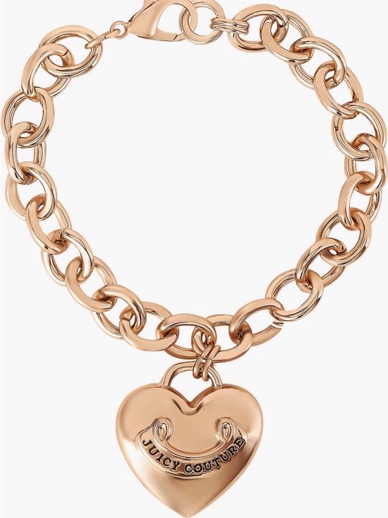 Juicy Couture Jewelry - Juicy Couture Gold-Tone Chain Bracelet with Heart Charm